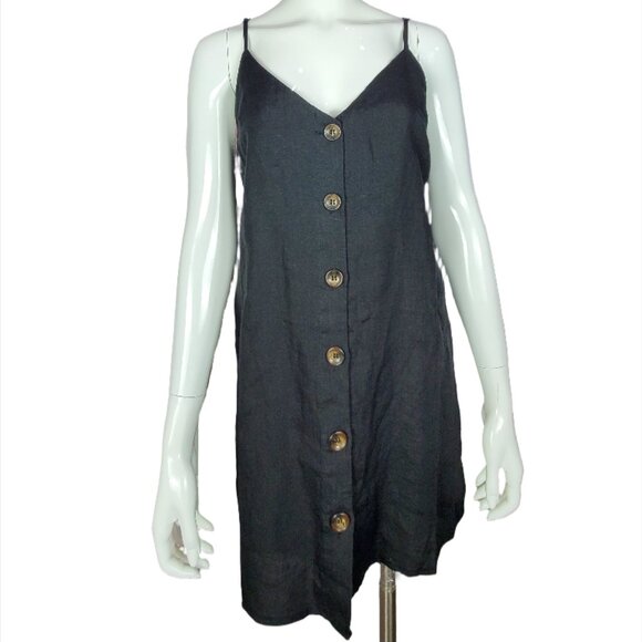 Women's Black Spaghetti Strap Mini Dress - Picture 1 of 9